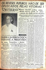 Página do jornal Unitário de março de 1942