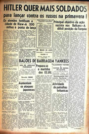 Página do jornal Unitário de março de 1942
