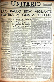 Página do jornal Unitário de março de 1942
