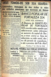 Página do jornal Unitário de abril de 1942