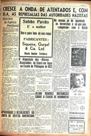 Página do jornal Unitário de maio de 1942