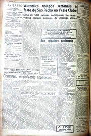 Página do jornal Unitário de junho de 1942