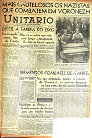 Página do jornal Unitário de julho de 1942