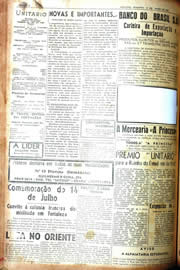 Página do jornal Unitário de julho de 1942