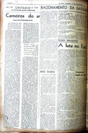 Página do jornal Unitário de julho de 1942