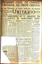 Página do jornal Unitário de julho de 1942