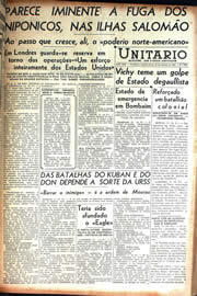Página do jornal Unitário de agosto de 1942