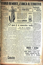 Página do jornal Unitário de agosto de 1942