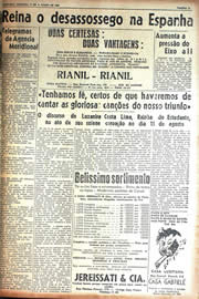 Página do jornal Unitário de agosto de 1942
