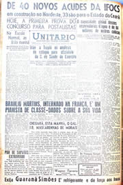 Página do jornal Unitário de agosto de 1942
