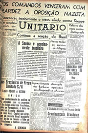 Página do jornal Unitário de agosto de 1942