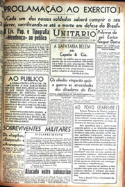 Página do jornal Unitário de agosto de 1942
