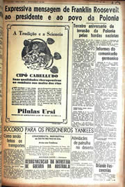 Página do jornal Unitário de setembro de 1942