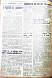 Página do jornal Unitário de setembro de 1942