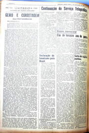 Página do jornal Unitário de setembro de 1942