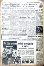 Página do jornal Unitário de setembro de 1942