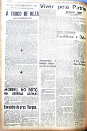 Página do jornal Unitário de setembro de 1942