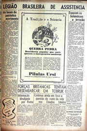 Página do jornal Unitário de setembro de 1942