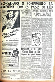 Página do jornal Unitário de setembro de 1942