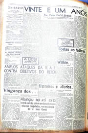 Página do jornal Unitário de setembro de 1942