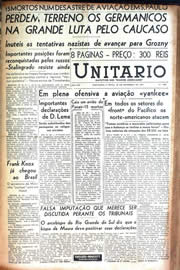 Página do jornal Unitário de setembro de 1942