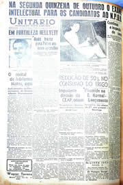 Página do jornal Unitário de outubro de 1942