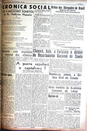 Página do jornal Unitário de outubro de 1942