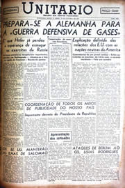 Página do jornal Unitário de outubro de 1942