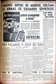 Página do jornal Unitário de outubro de 1942