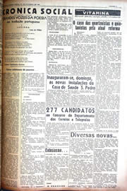 Página do jornal Unitário de outubro de 1942