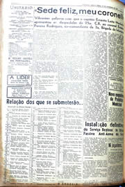 Página do jornal Unitário de outubro de 1942