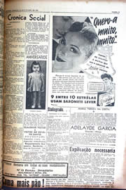 Página do jornal Unitário de outubro de 1942