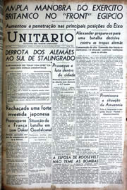 Página do jornal Unitário de outubro de 1942