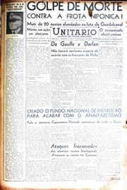 Página do jornal Unitário de novembro de 1942