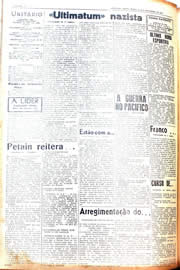 Página do jornal Unitário de novembro de 1942