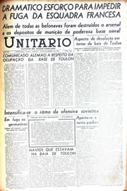 Página do jornal Unitário de novembro de 1942