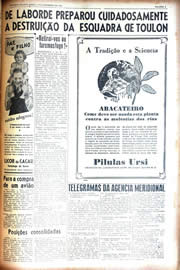 Página do jornal Unitário de dezembro de 1942