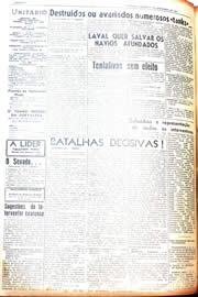 Página do jornal Unitário de dezembro de 1942