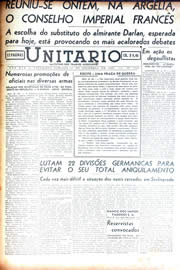 Página do jornal Unitário de dezembro de 1942