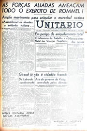 Página do jornal Unitário de dezembro de 1942