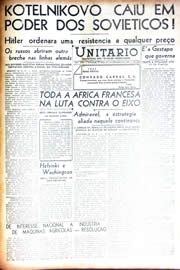 Página do jornal Unitário de dezembro de 1942