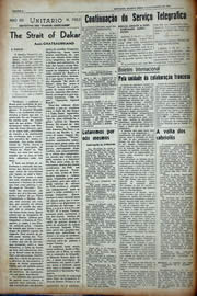 Página do jornal Unitário de janeiro de 1943
