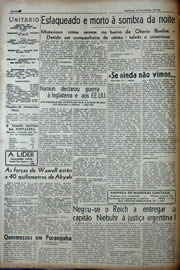 Página do jornal Unitário de janeiro de 1943
