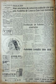 Página do jornal Unitário de janeiro de 1943
