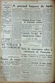 Página do jornal Unitário de janeiro de 1943