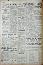 Página do jornal Unitário de janeiro de 1943