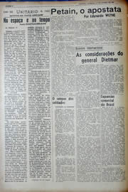 Página do jornal Unitário de janeiro de 1943