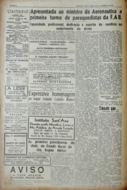 Página do jornal Unitário de janeiro de 1943