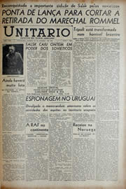 Página do jornal Unitário de janeiro de 1943