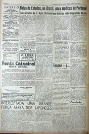 Página do jornal Unitário de janeiro de 1943